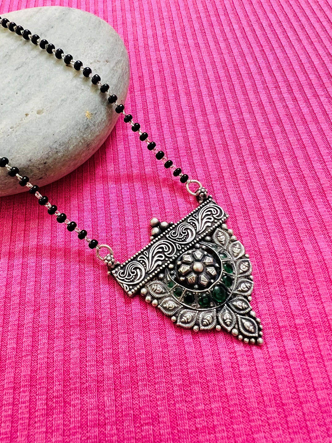 

Arte Jewels 925 Sterling Silver Beaded Mangalsutra