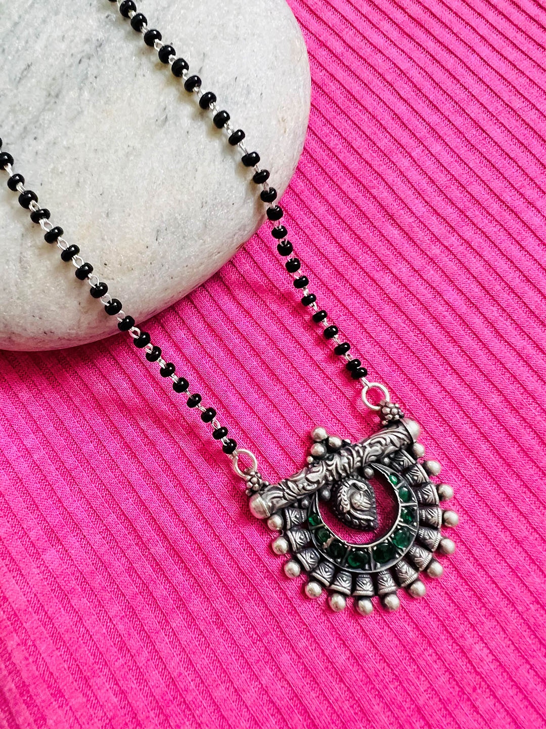 

Arte Jewels 925 Sterling Silver Beaded Mangalsutra