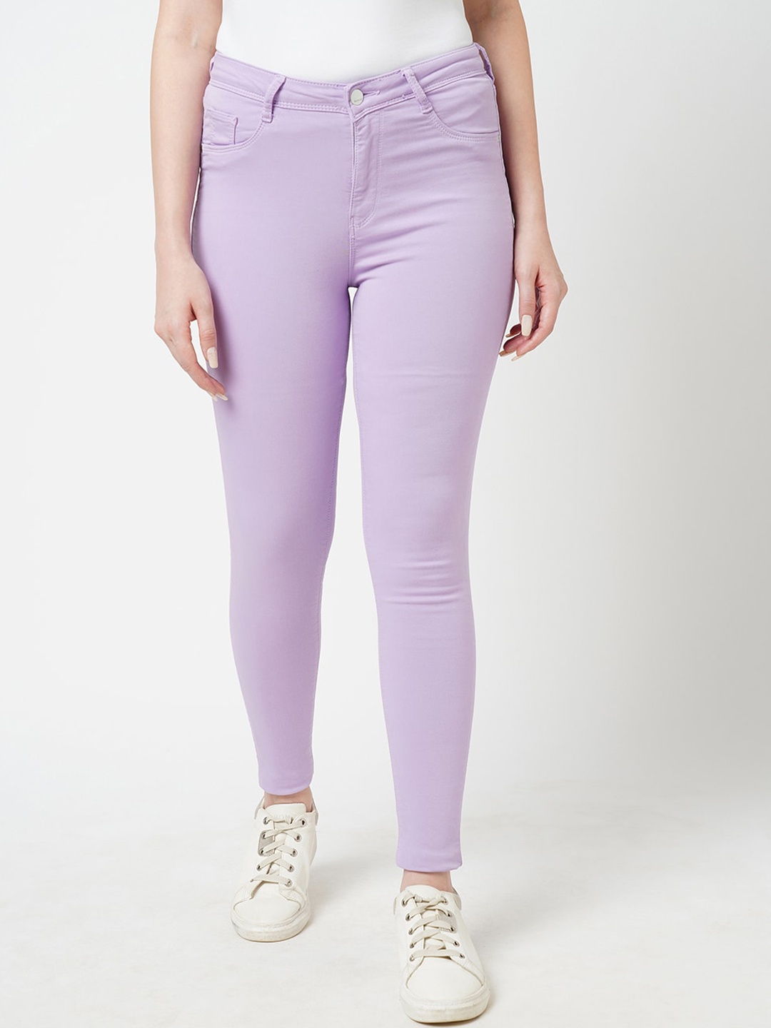 

Kraus Jeans Women Skinny Fit High-Rise Clean Look Stretchable Jeans, Purple