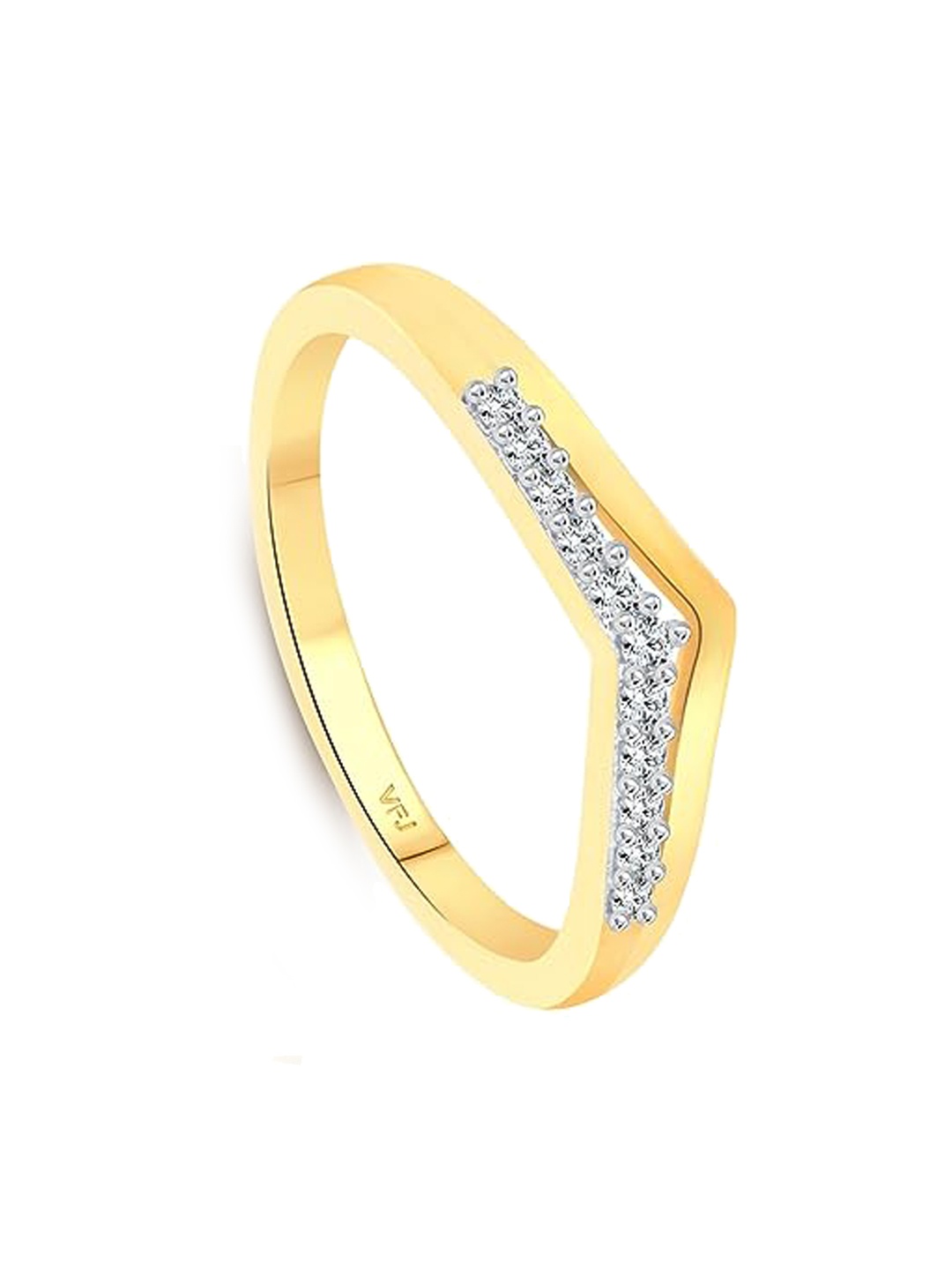 

Vighnaharta Gold-Plated CZ-Studded Finger Ring