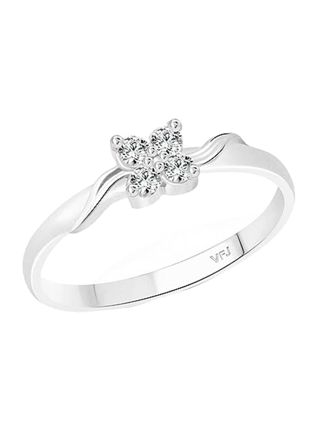 

Vighnaharta Rhodium-Plated CZ-Studded Finger Ring, Silver