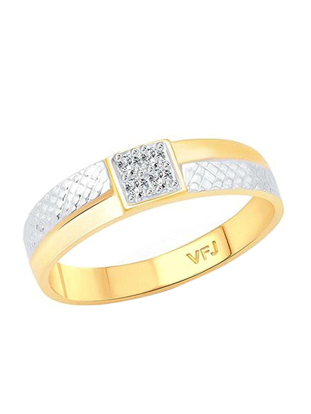 

Vighnaharta Gold-Plated Cubic Zirconia Finger Ring