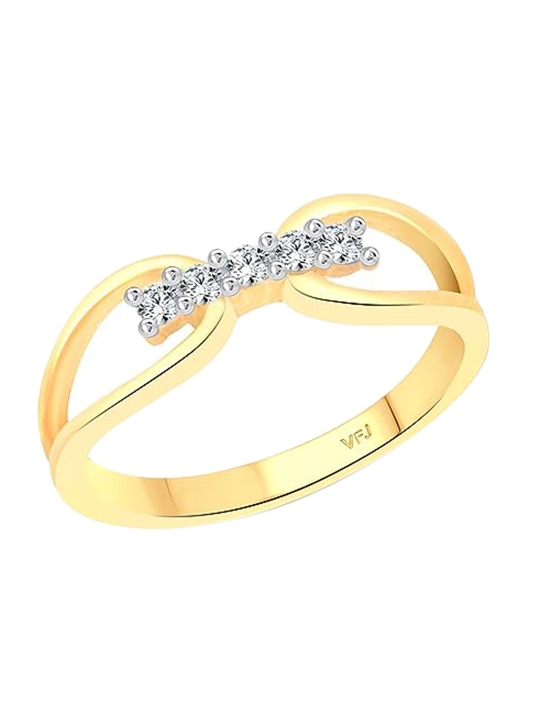

Vighnaharta Gold-Plated Cubic Zirconia-Studded Finger Ring
