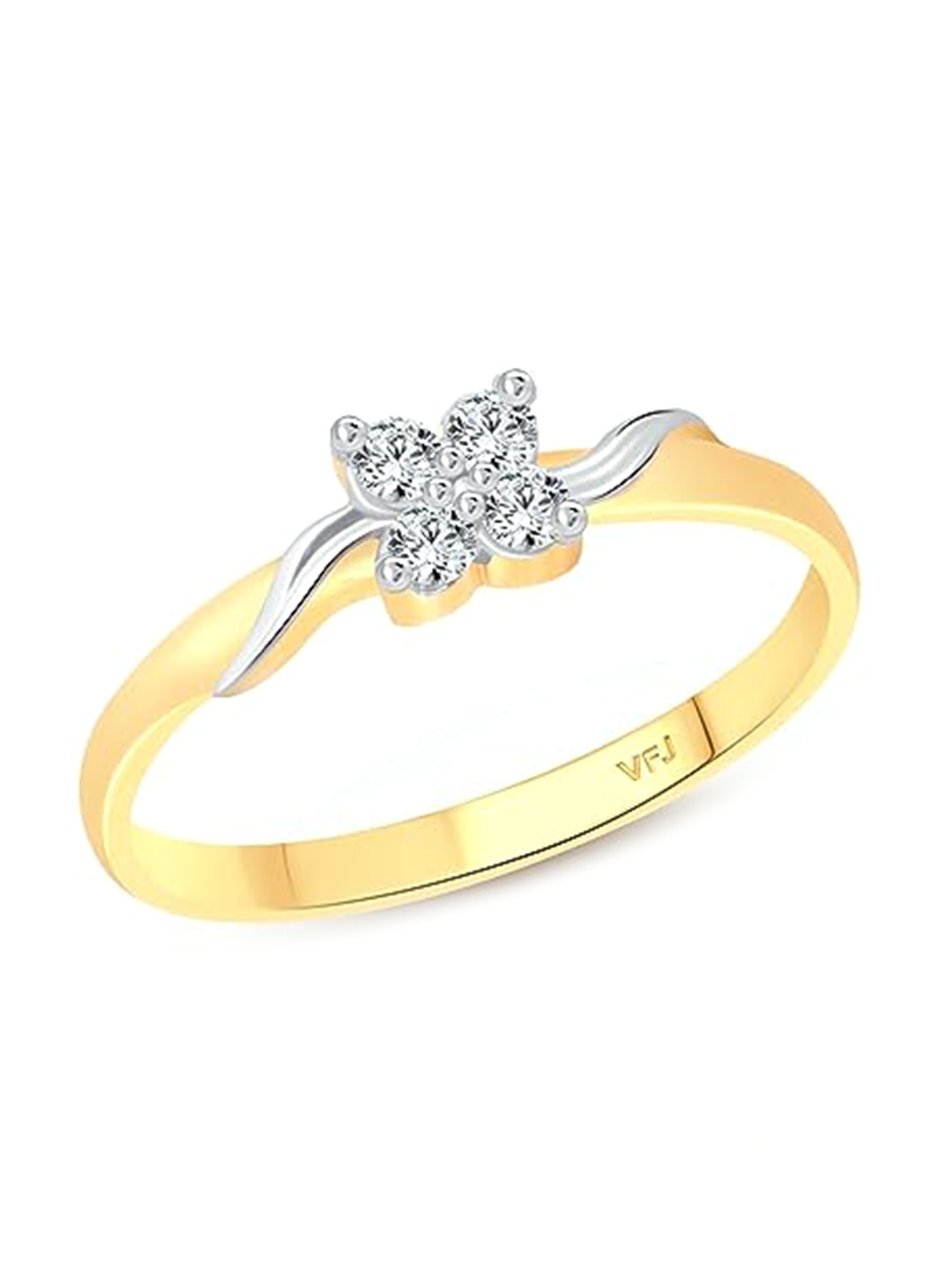 

Vighnaharta Gold-Plated Cubic Zirconia Finger Ring