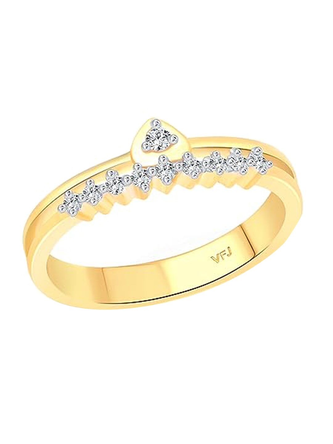 

Vighnaharta Gold-Plated Cubic Zirconia Studded Finger Ring