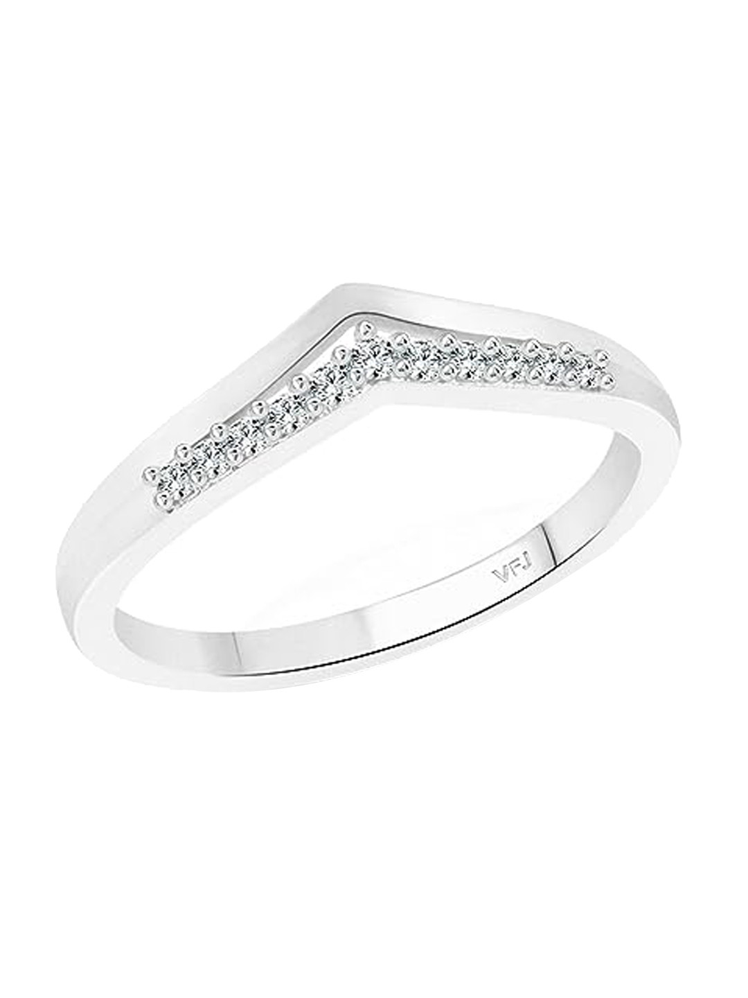 

Vighnaharta Women Rhodium-Plated CZ-Studded Finger Ring, Silver
