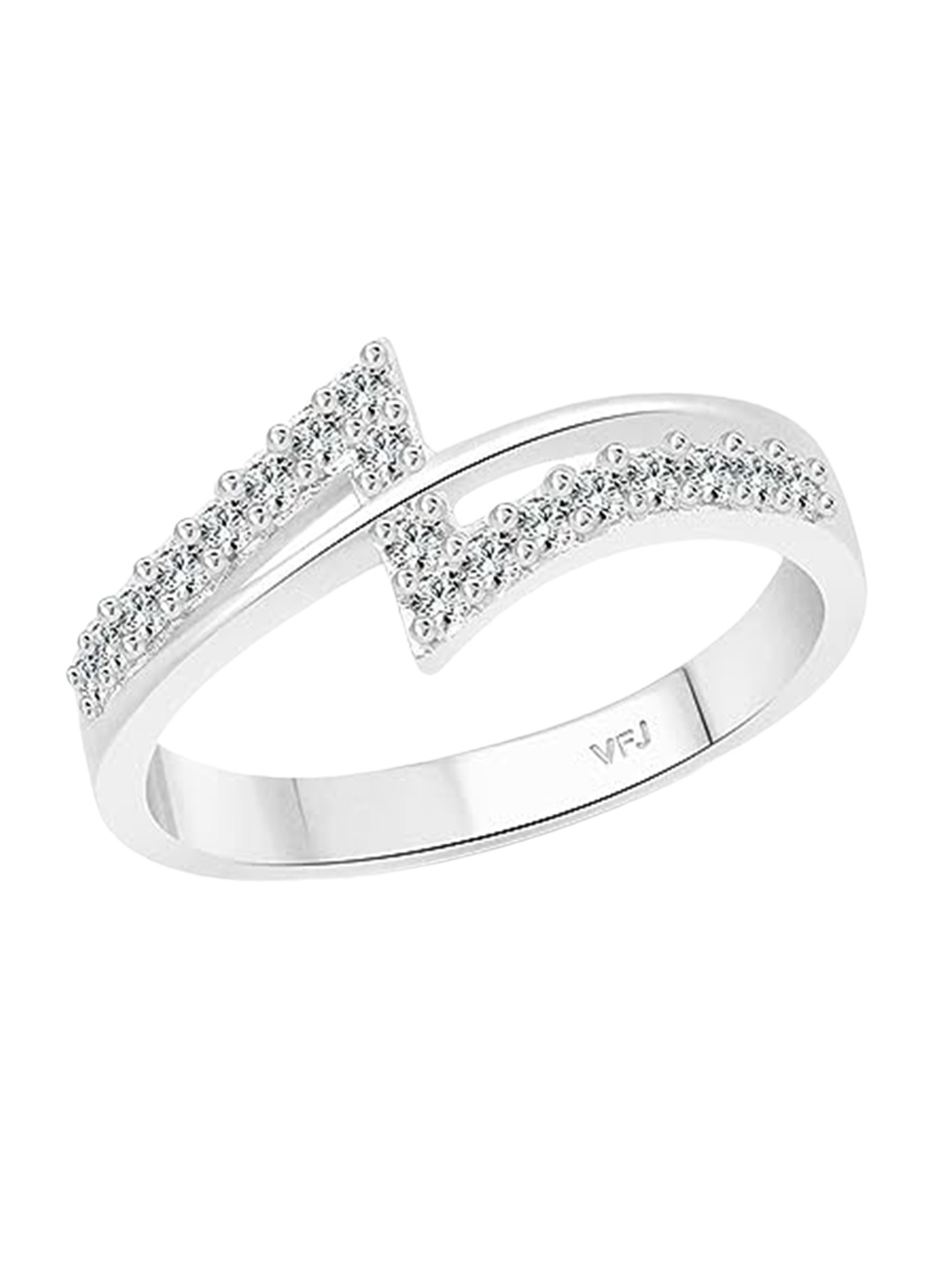 

Vighnaharta Rhodium-Plated Cubic Zirconia Finger Ring, Silver