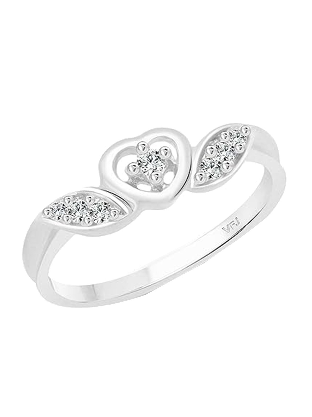 

Vighnaharta Rhodium-Plated Cubic Zirconia Studded Finger Ring, Silver
