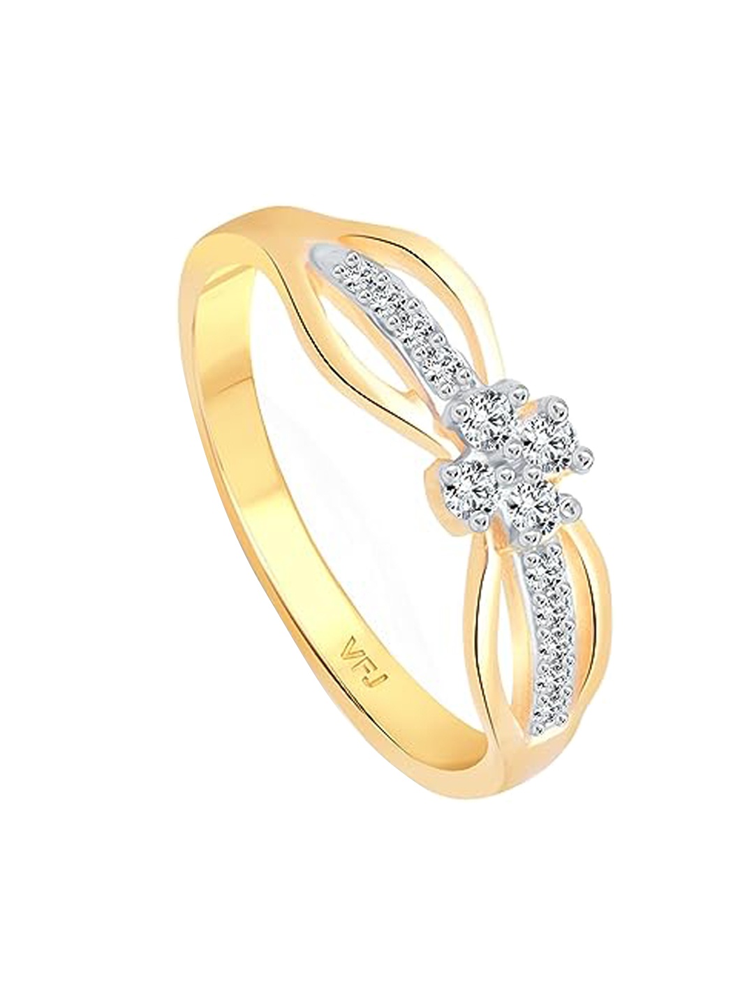 

Vighnaharta Women Gold-Plated CZ-Studded Finger Ring