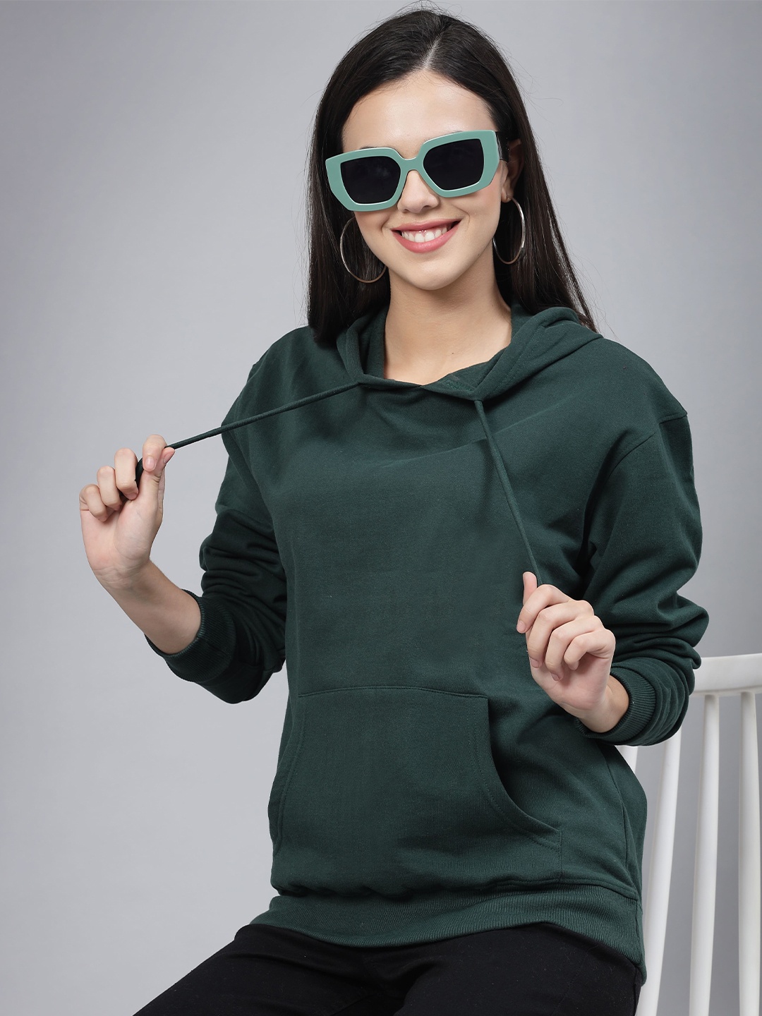 

Style Quotient Hooded Cotton Sweatshirt, Green