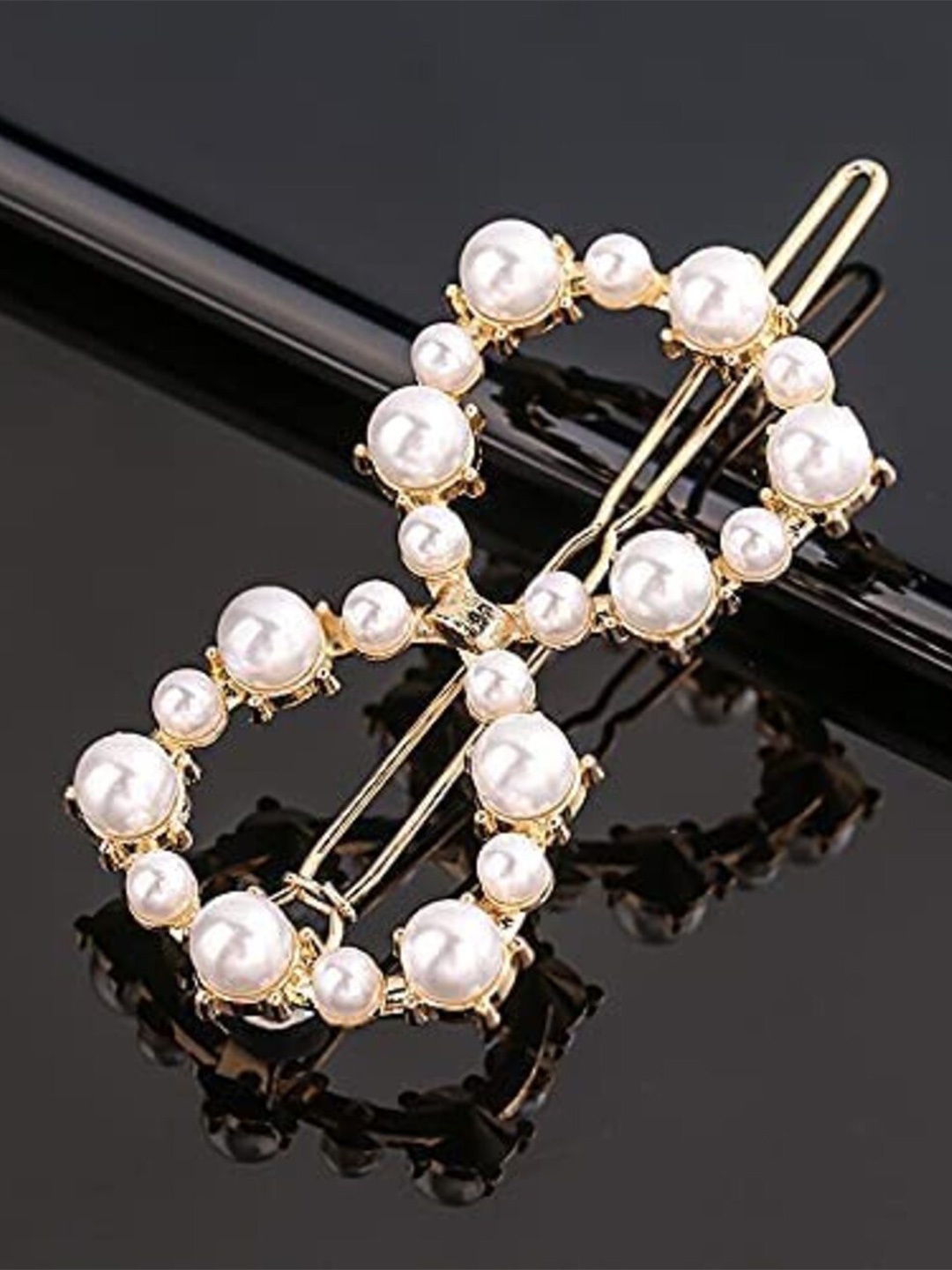 

ANNA CREATIONS Set of 6 Beaded Detail Bobby Pins, Gold