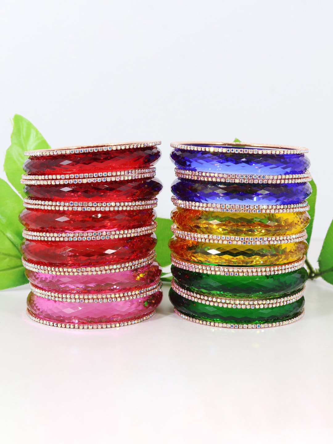 

NMII Set Of 36 Zircon Studded Bangles, Gold