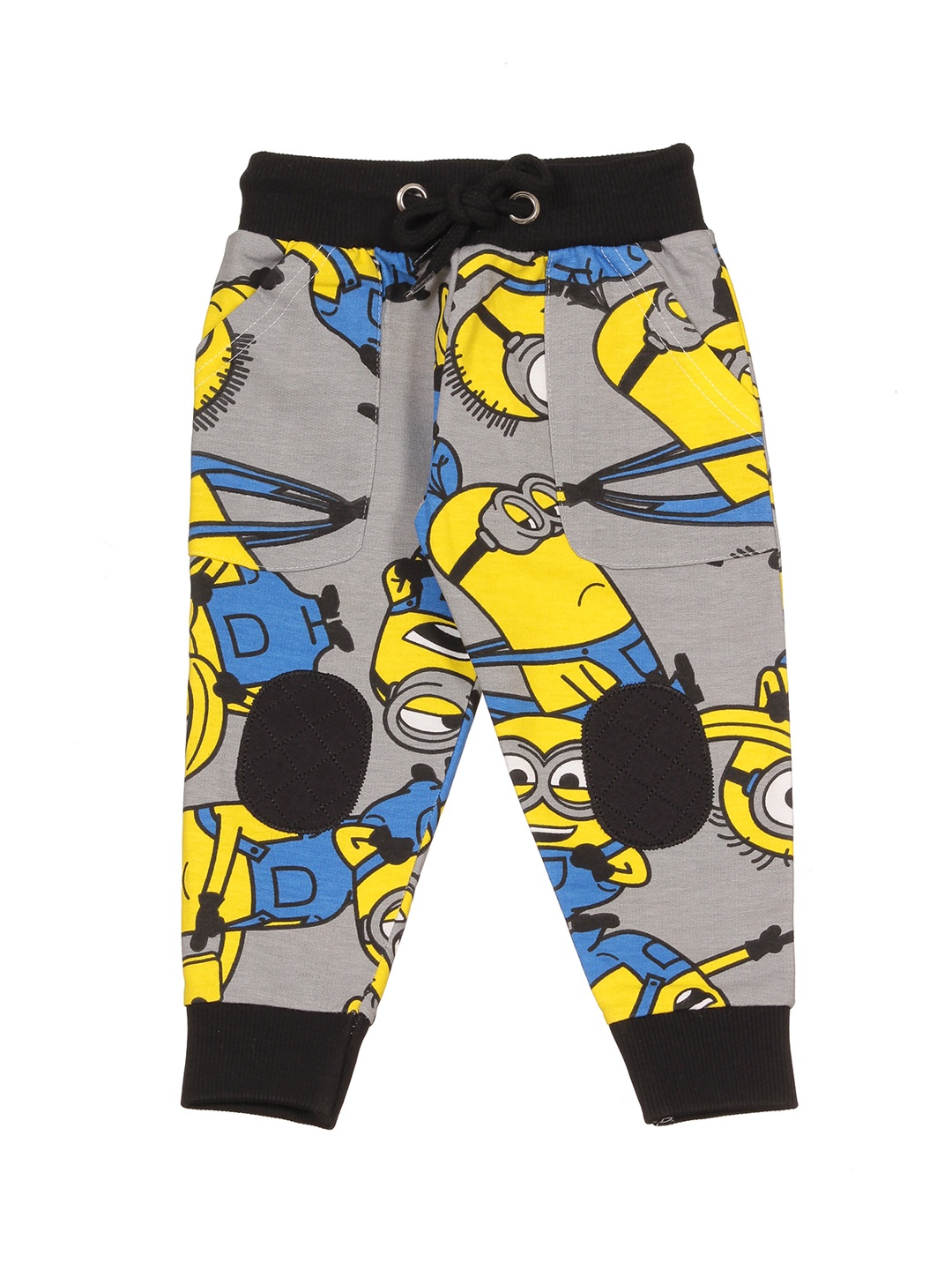 

Lil Lollipop Kids Minion Printed Mid-Rise Cotton Track Pants, Grey