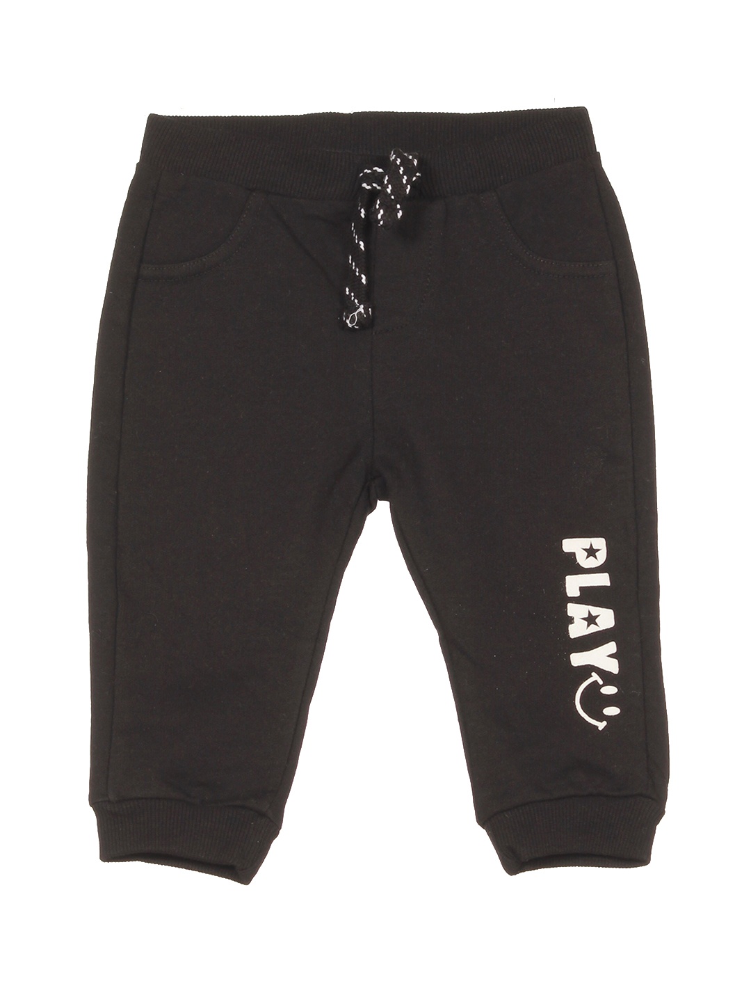 

Lil Lollipop Typography Printed Pure Cotton Mid-Rise Track Pants, Black
