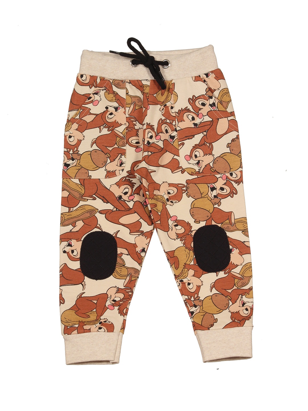 

Lil Lollipop Infants Conversational Printed Mid-Rise Pure Cotton Track Pants, Cream