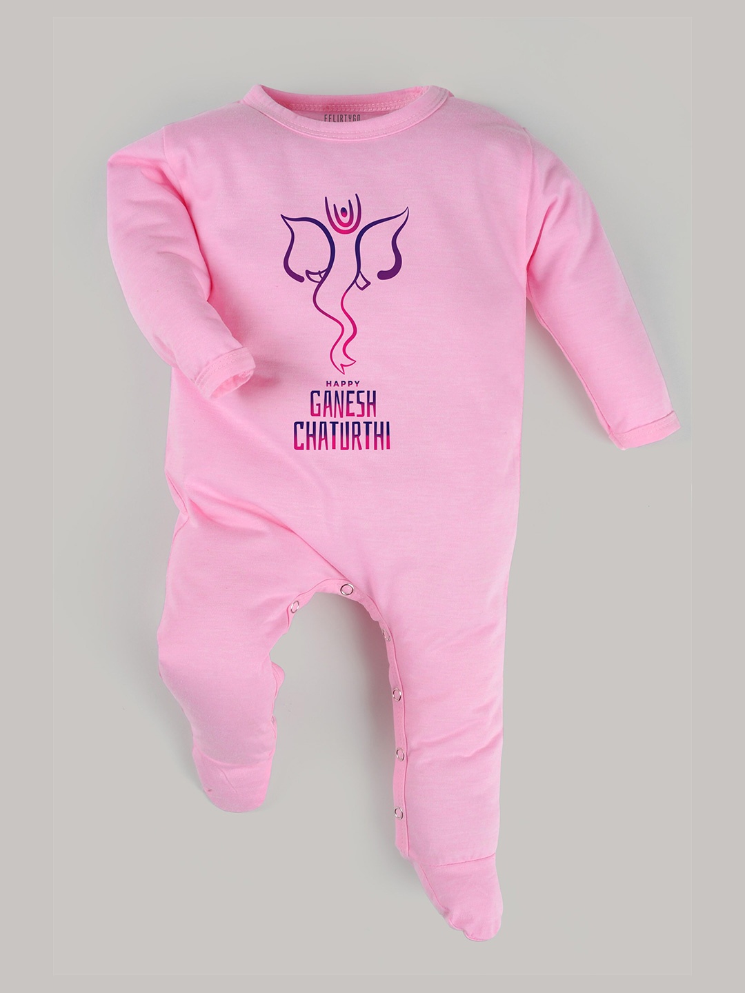 

FFLIRTYGO Infants Printed Cotton Sleepsuit, Pink