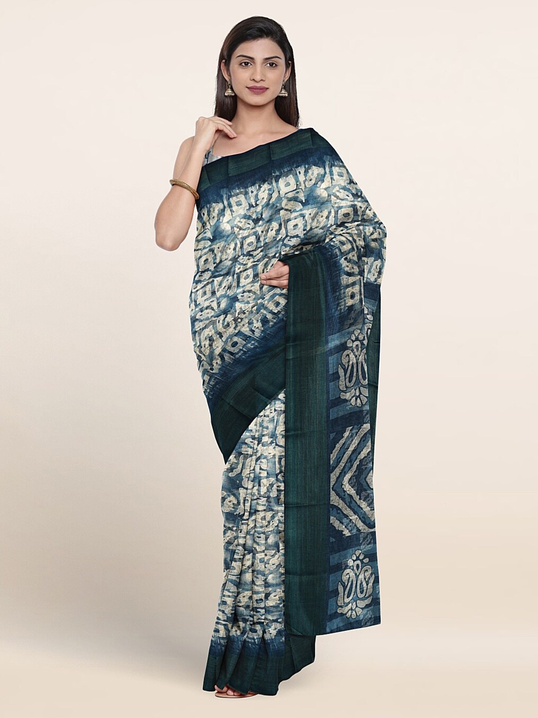 

Pothys Abstract Printed Saree, Blue