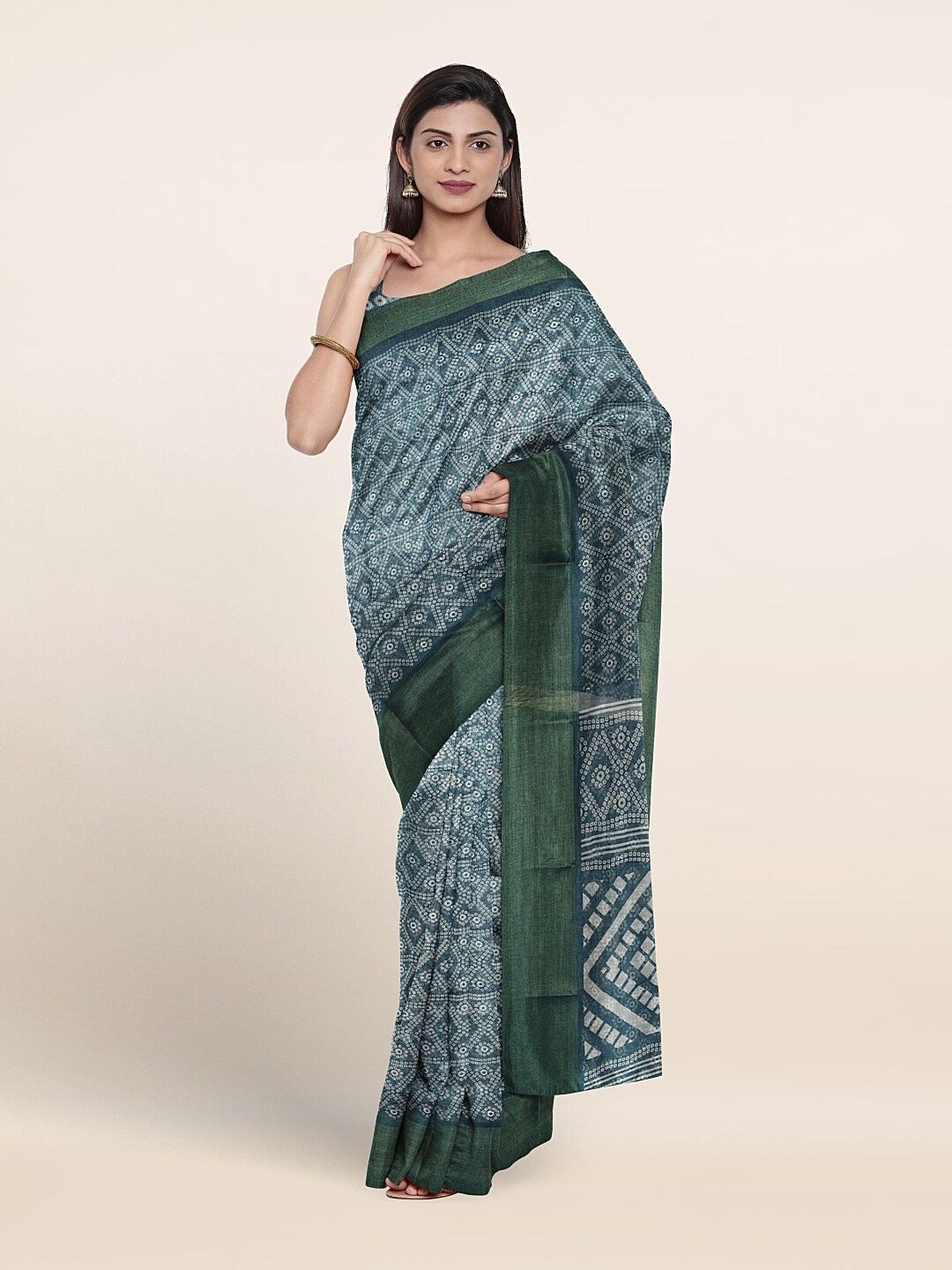 

Pothys Ethnic Motifs Printed Saree, Blue