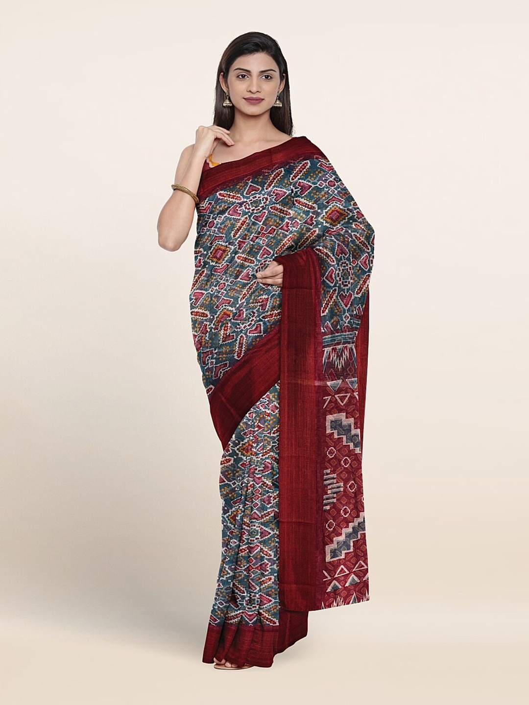 

Pothys Abstract Printed Saree, Blue