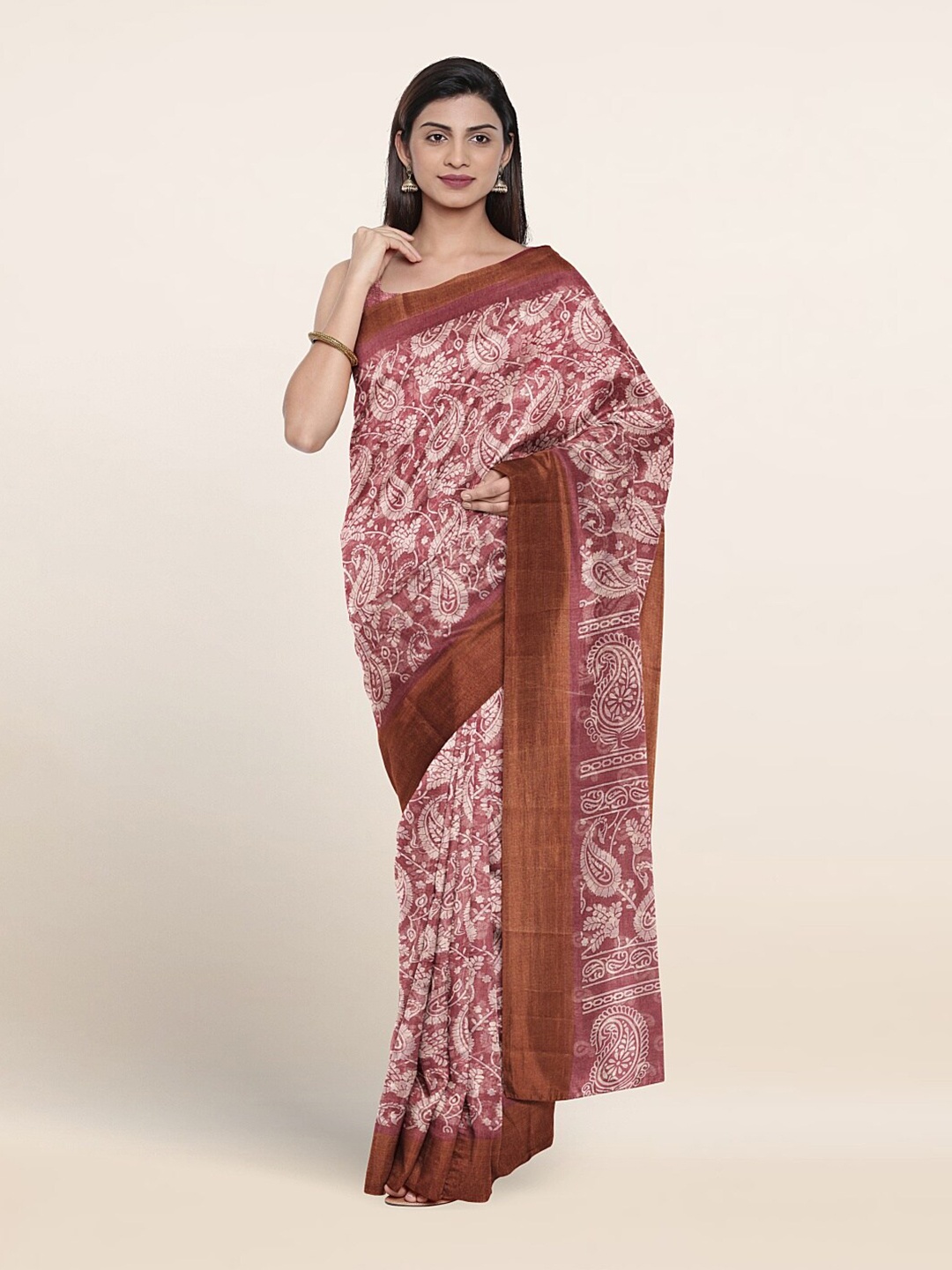 

Pothys Paisley Printed Saree, Lavender