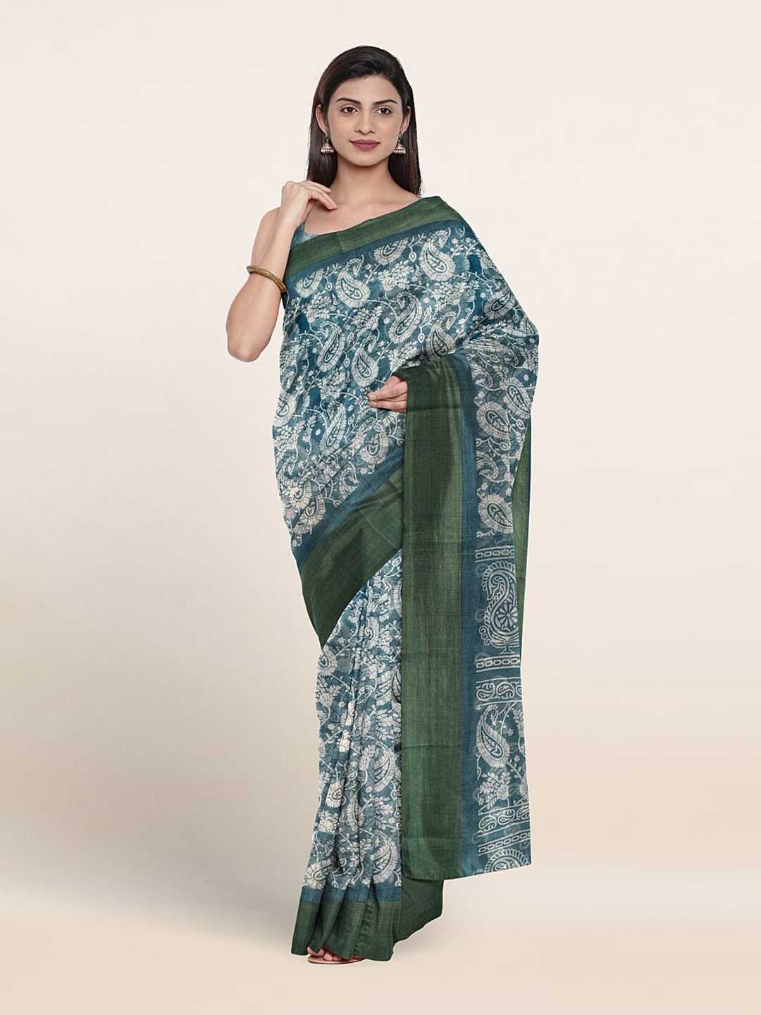 

Pothys Paisley Printed Saree, Blue