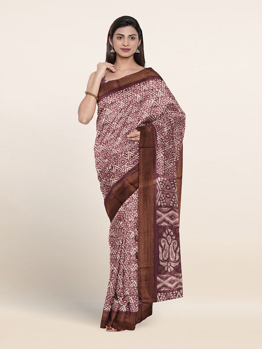 

Pothys Ethnic Motifs Printed Zari Saree, Violet