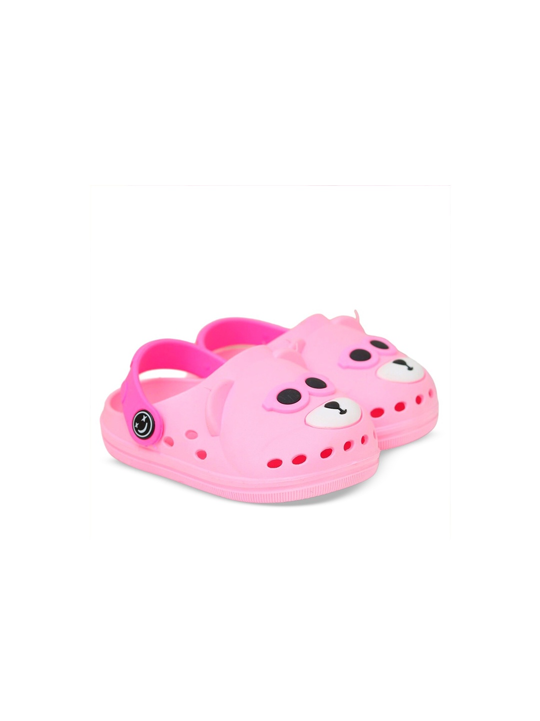 

Yellow Bee Girls Bear Self Design Clogs, Pink