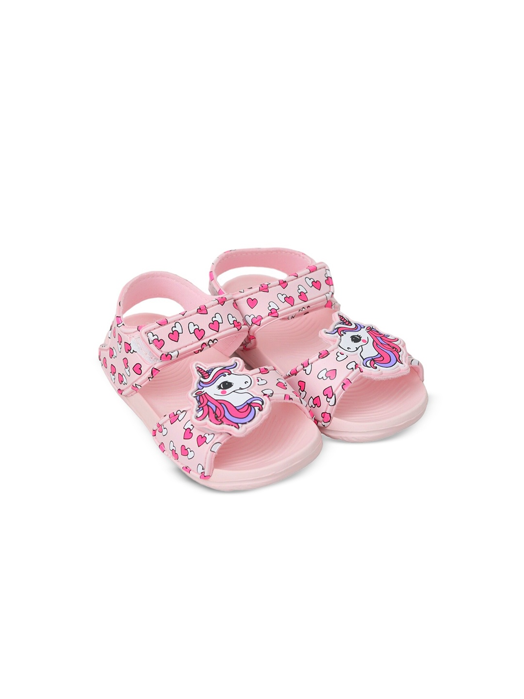 

Yellow Bee Girls Unicorn Printed Rubber Open Toe Flats, Pink