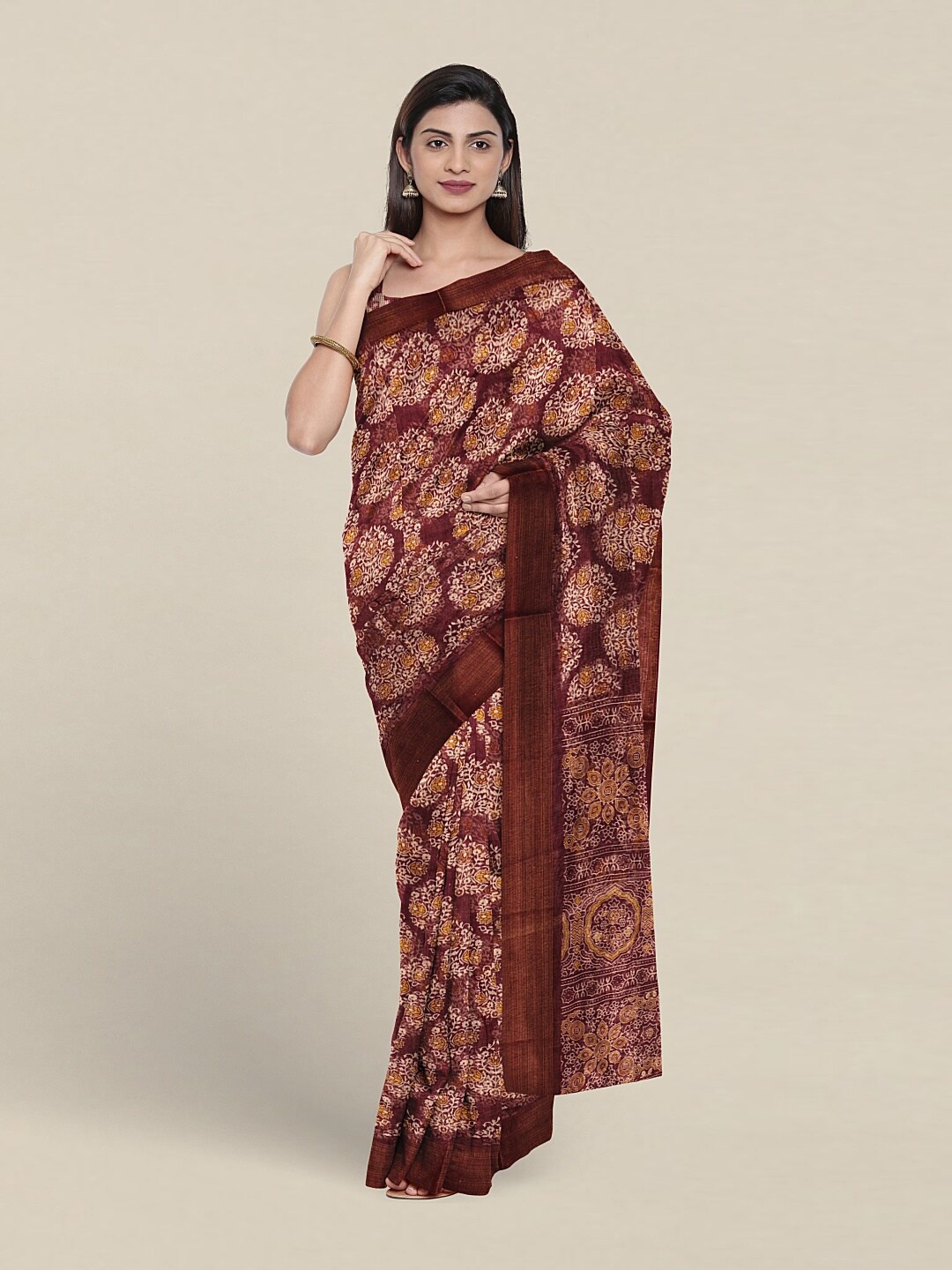 

Pothys Ethnic Motifs Printed Saree, Purple