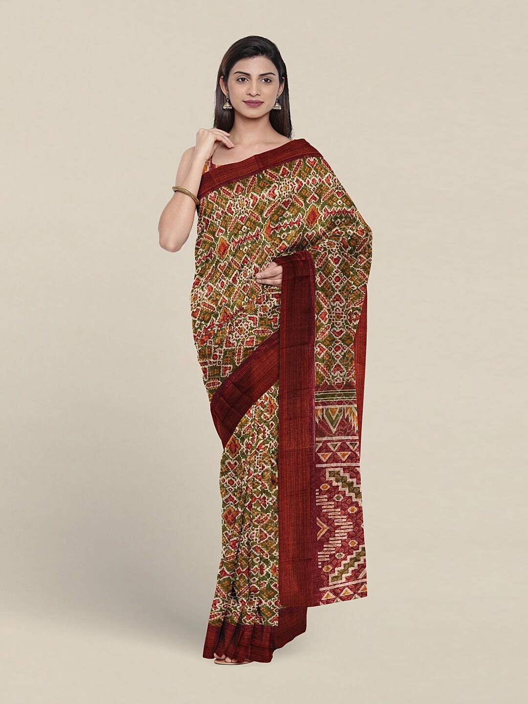 

Pothys Ethnic Motifs Printed Saree, Green