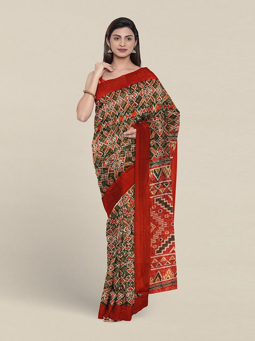 

Pothys Ethnic Motifs Printed Saree, Green