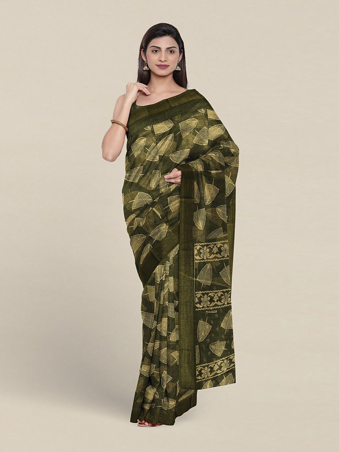 

Pothys Ethnic Motifs Printed Saree, Green