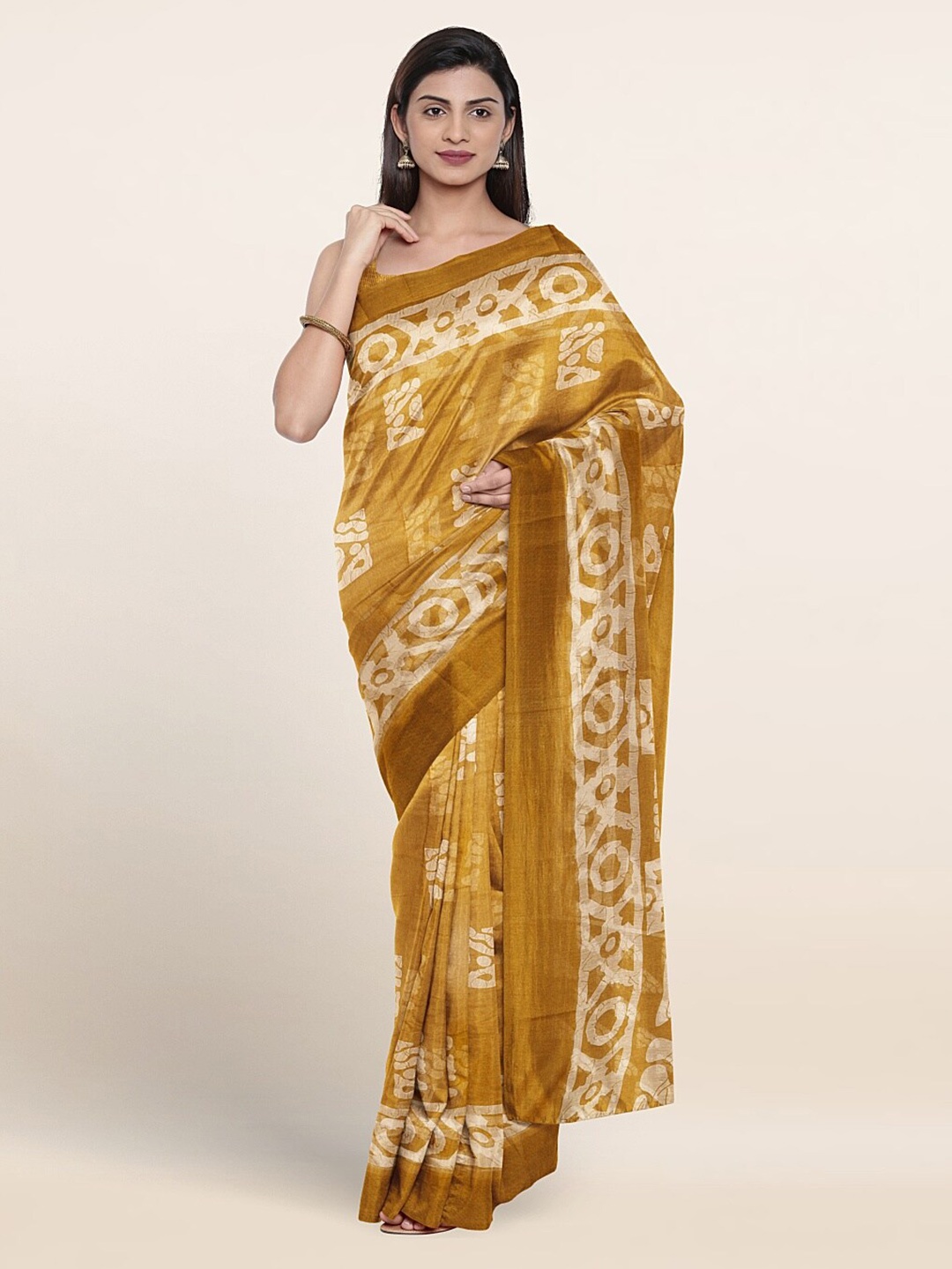 

Pothys Ethnic Motifs Printed Saree, Mustard