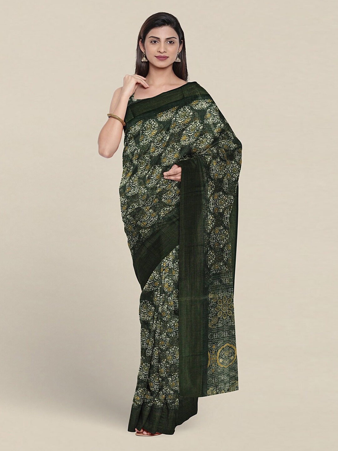 

Pothys Ethnic Motifs Printed Saree, Green