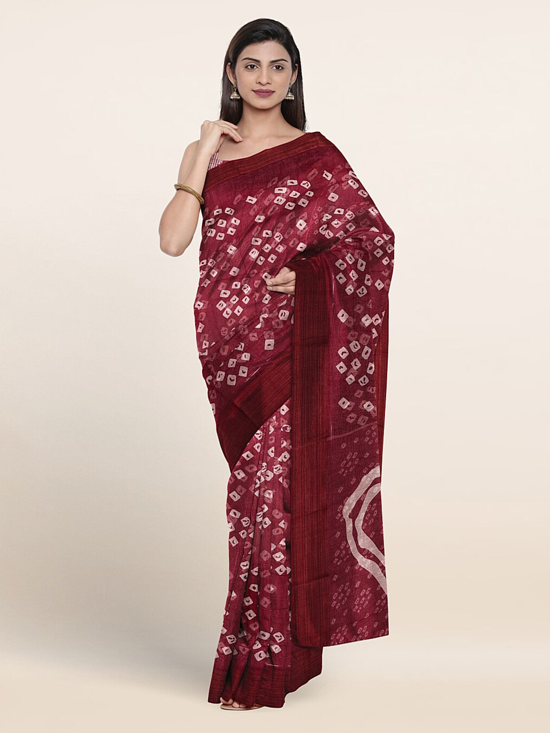 

Pothys Bandhani Printed Saree, Purple