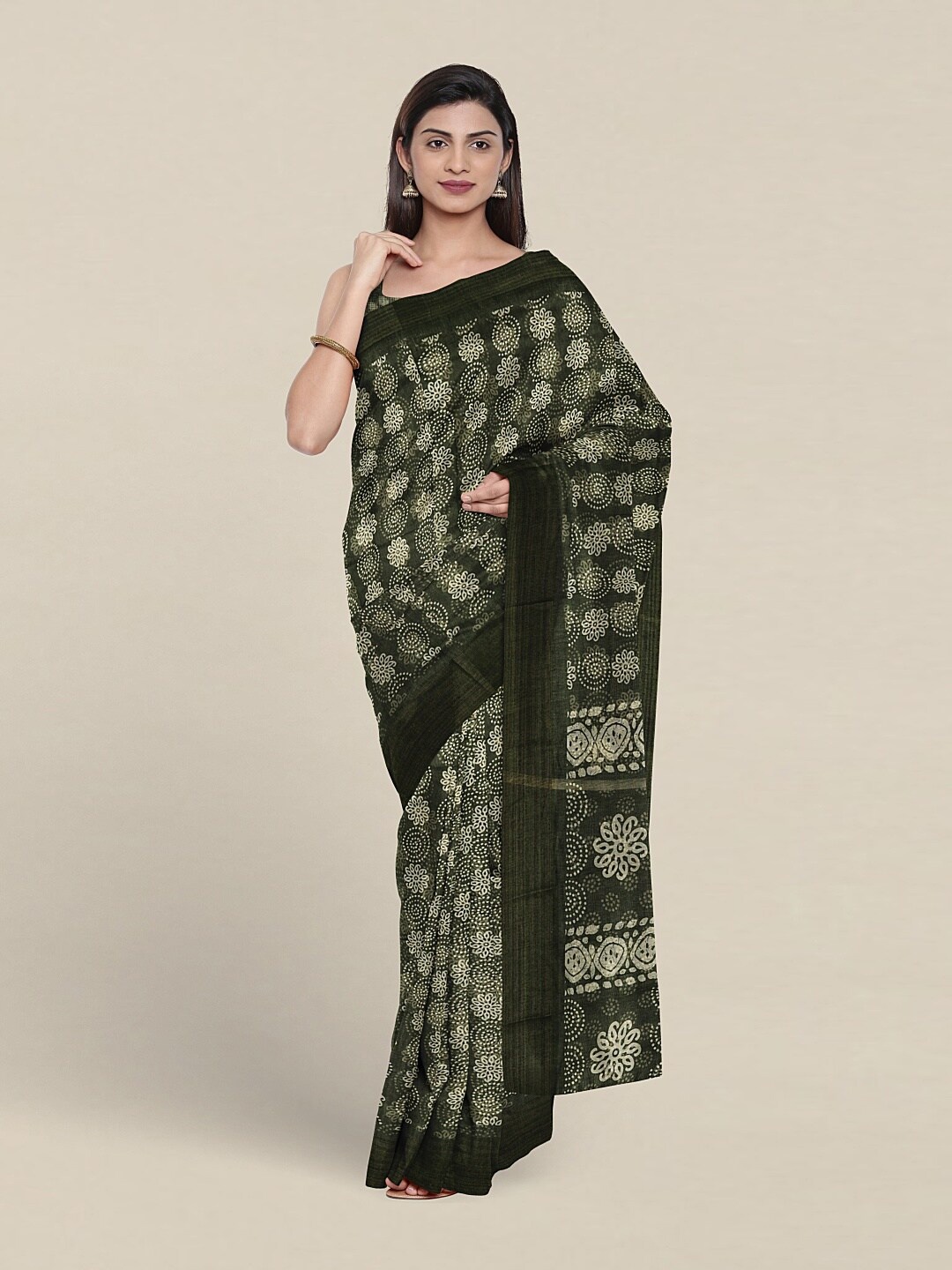 

Pothys Ethnic Motifs Printed Saree, Green