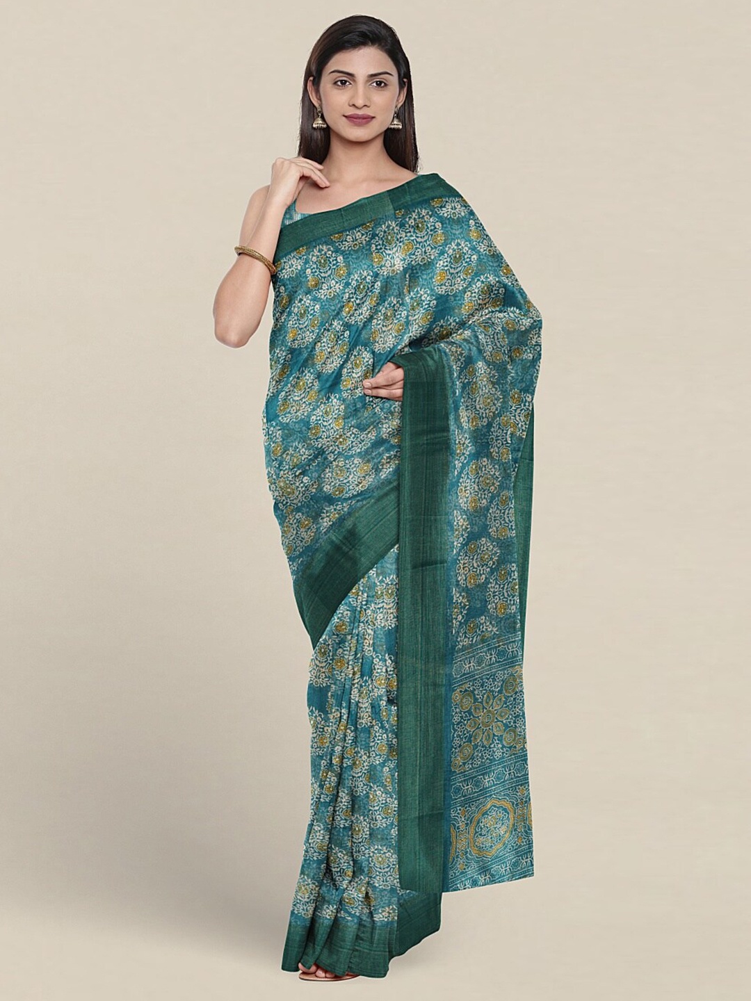

Pothys Ethnic Motifs Printed Saree, Blue