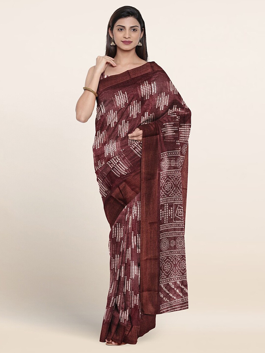 

Pothys Abstract Printed Zari Saree, Purple
