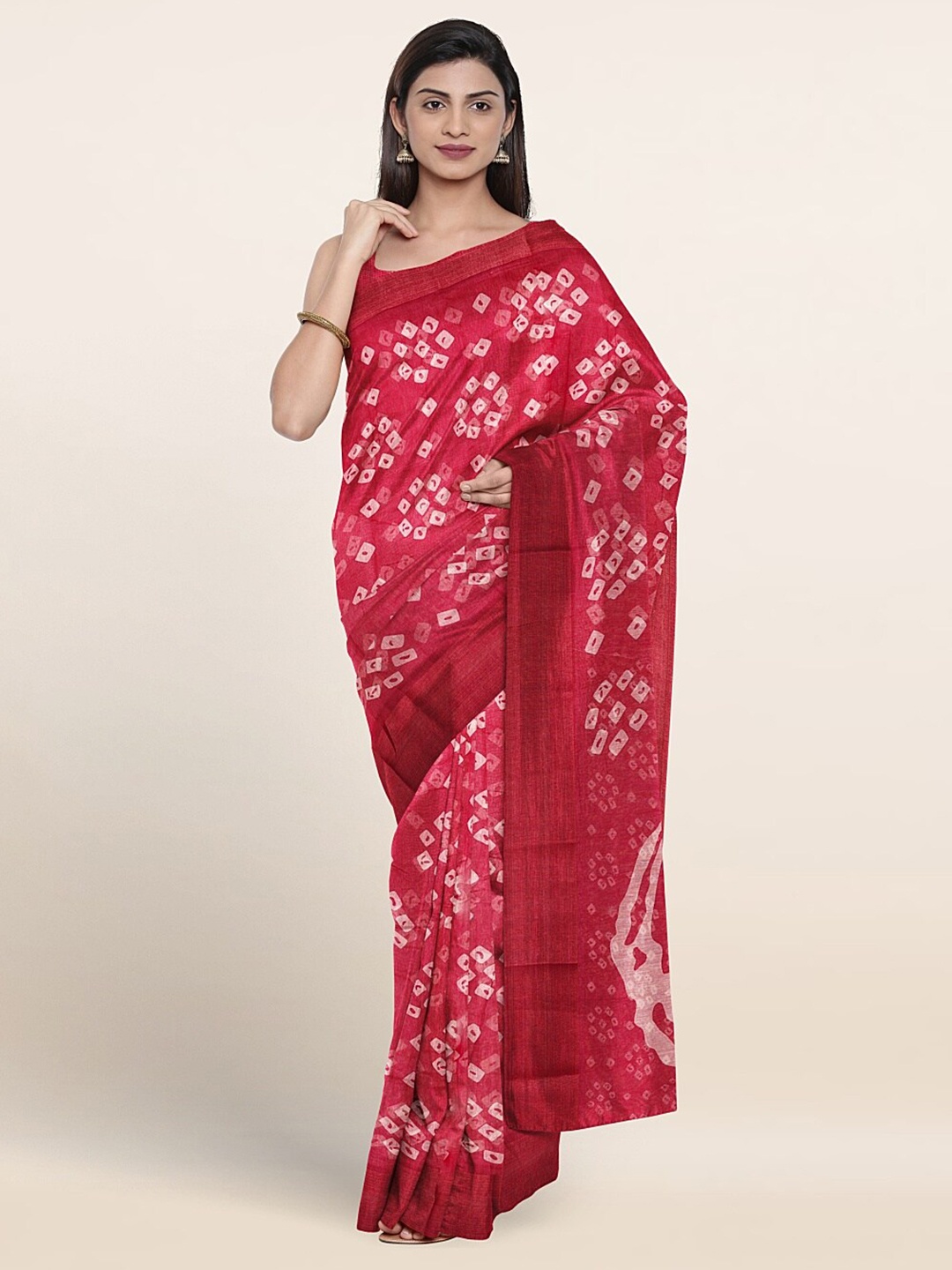 

Pothys Geometric Printed Saree, Pink