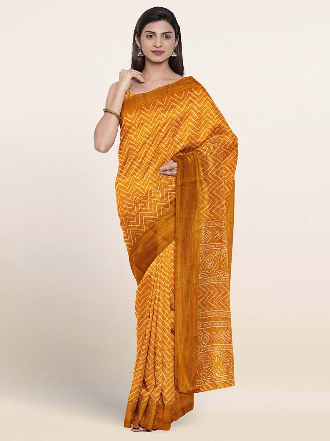 

Pothys Geometric Printed Saree, Yellow