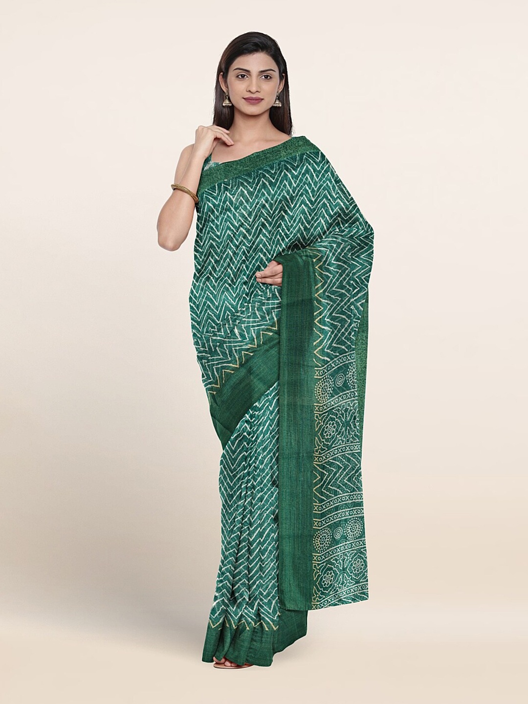 

Pothys Leheriya Saree, Green