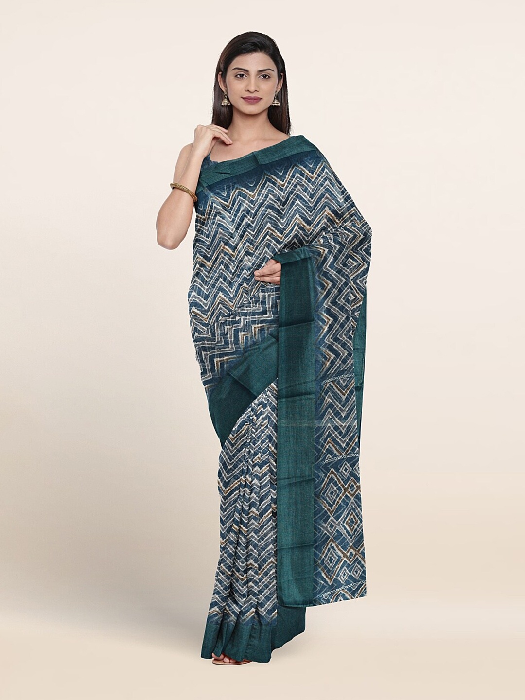 

Pothys Leheriya Printed Saree, Blue