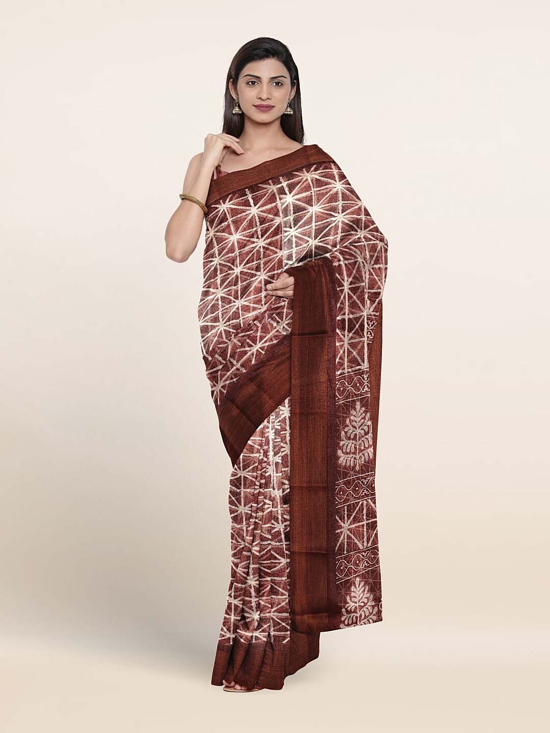

Pothys Ethnic Motifs Printed Saree, Purple