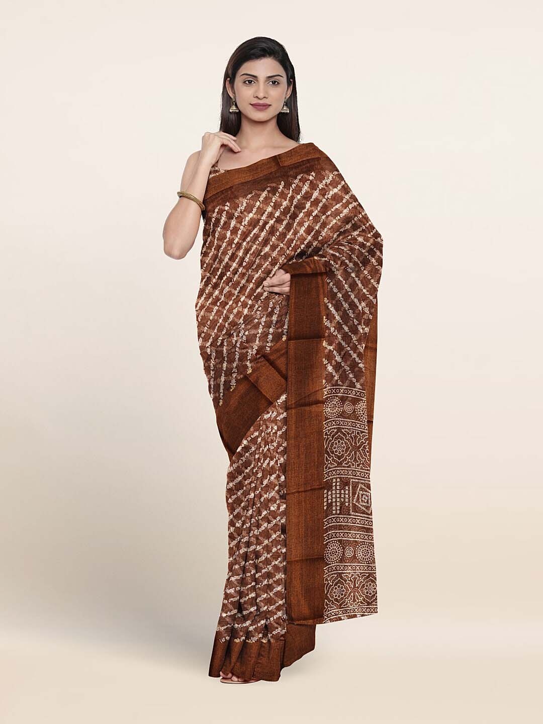 

Pothys Ethnic Motifs Printed Saree, Rust