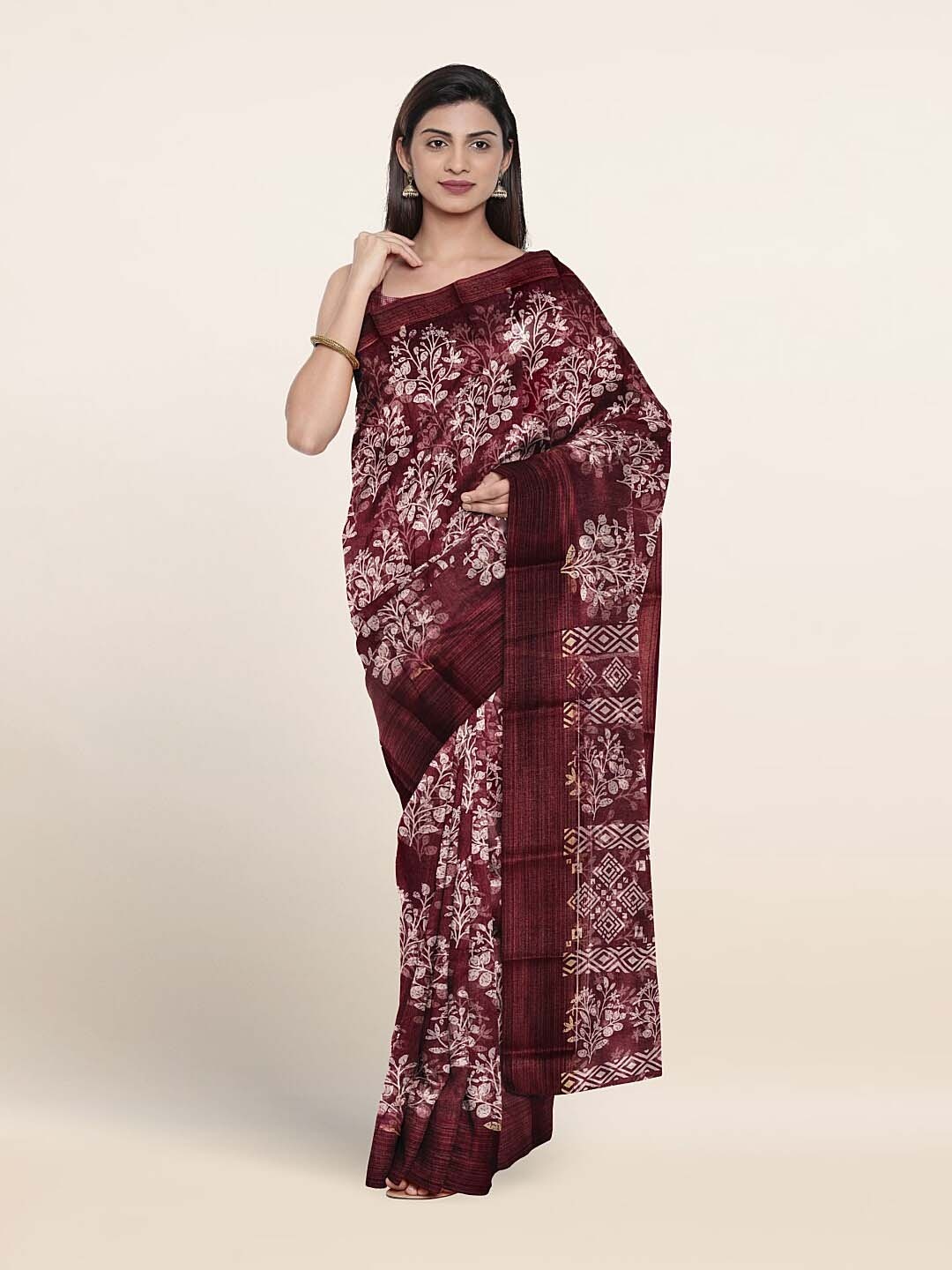 

Pothys Floral Printed Saree, Purple