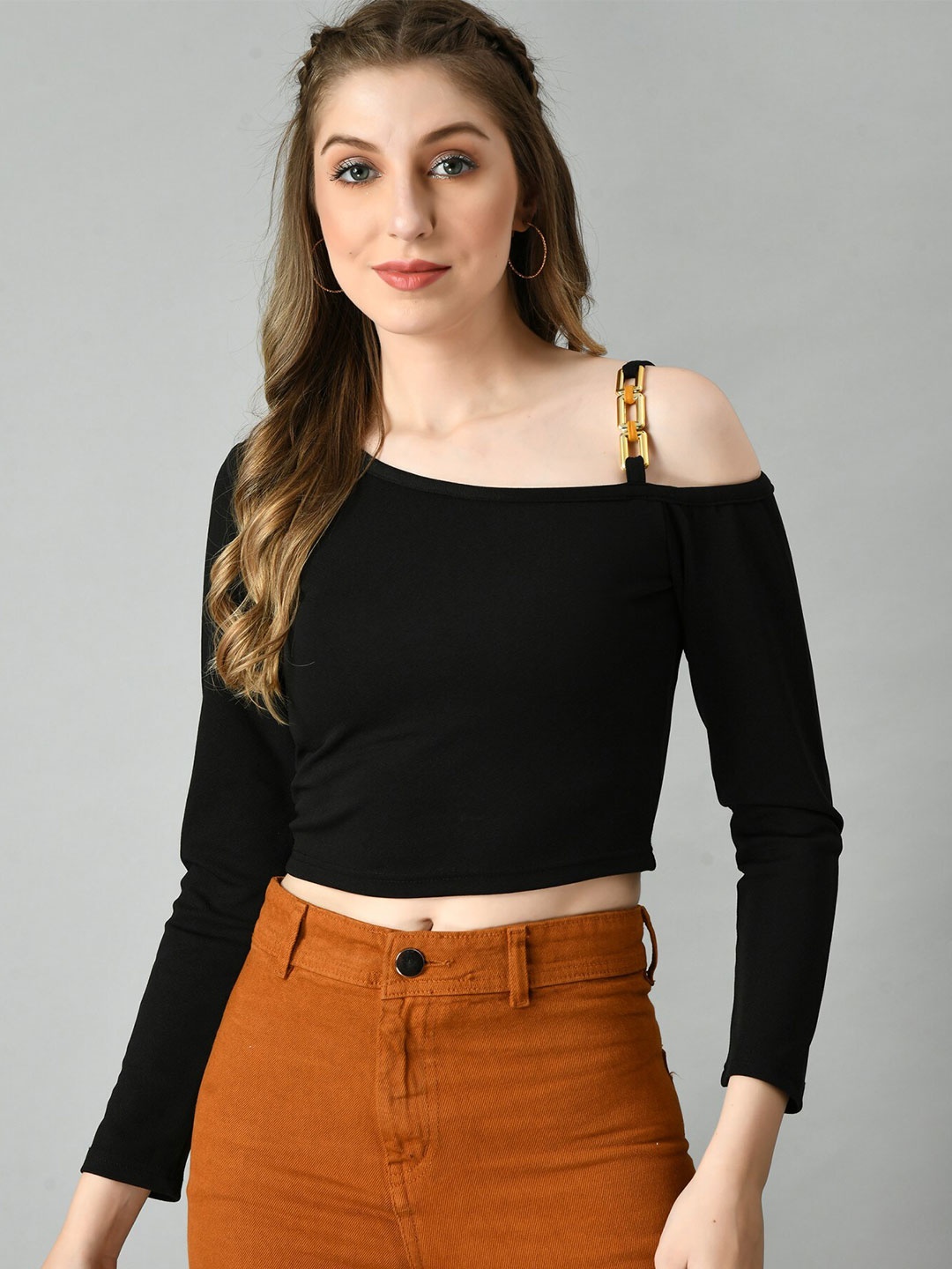 

Moshe Shoulder Straps Crop Top, Black