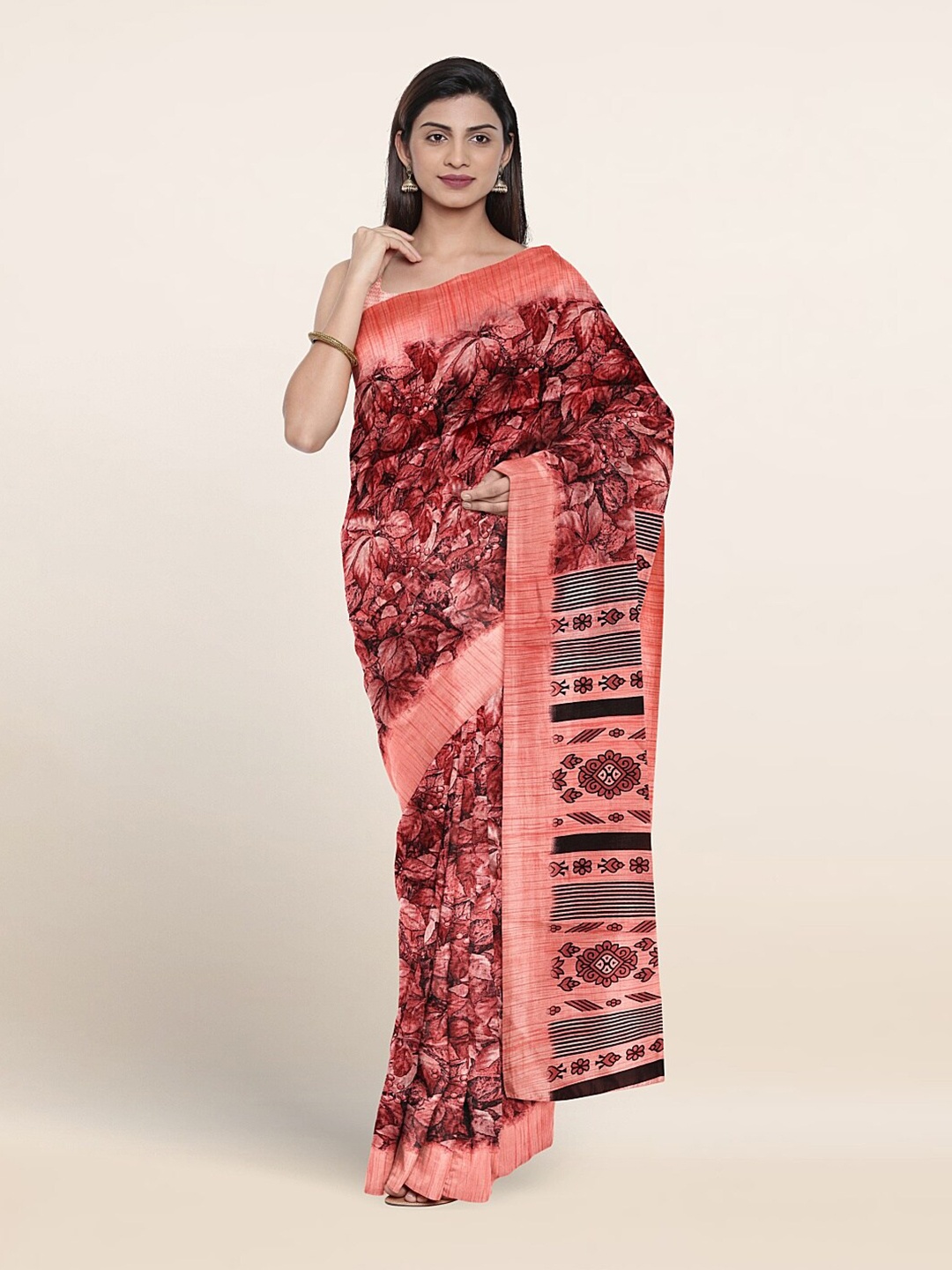 

Pothys Floral Printed Saree, Pink