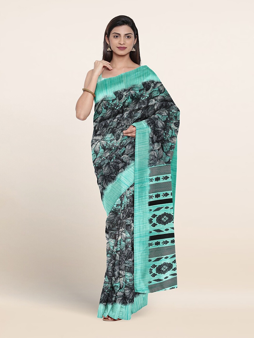 

Pothys Floral Printed Saree, Black