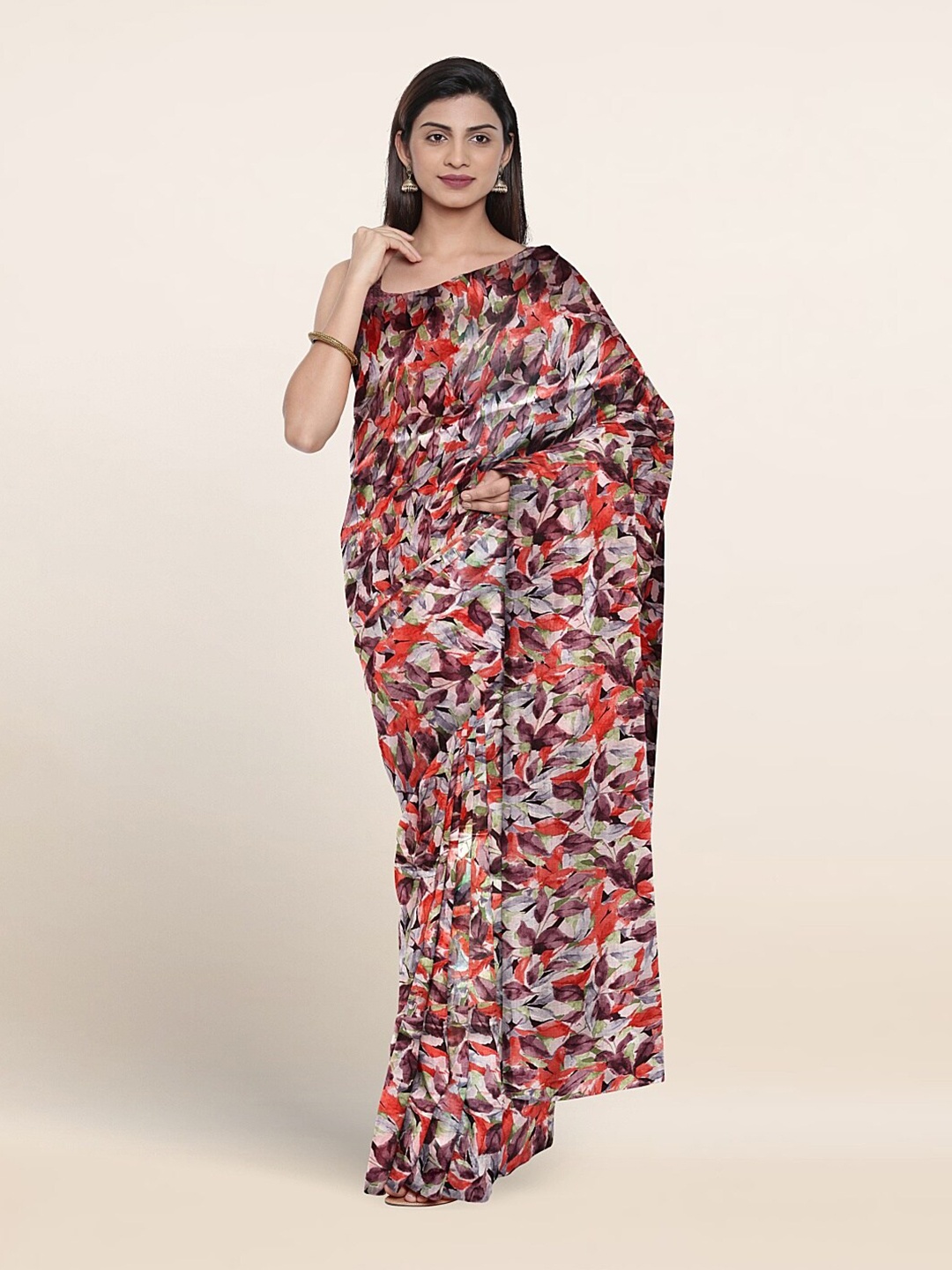 

Pothys Floral Printed Saree, Maroon
