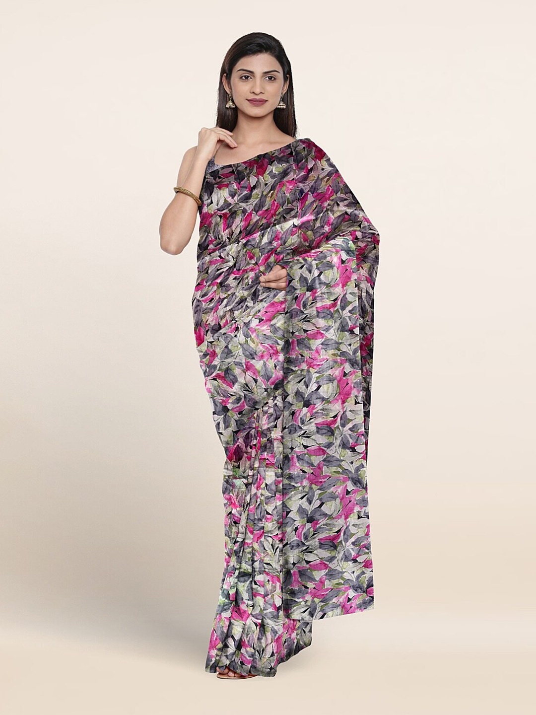 

Pothys Floral Printed Saree, Pink